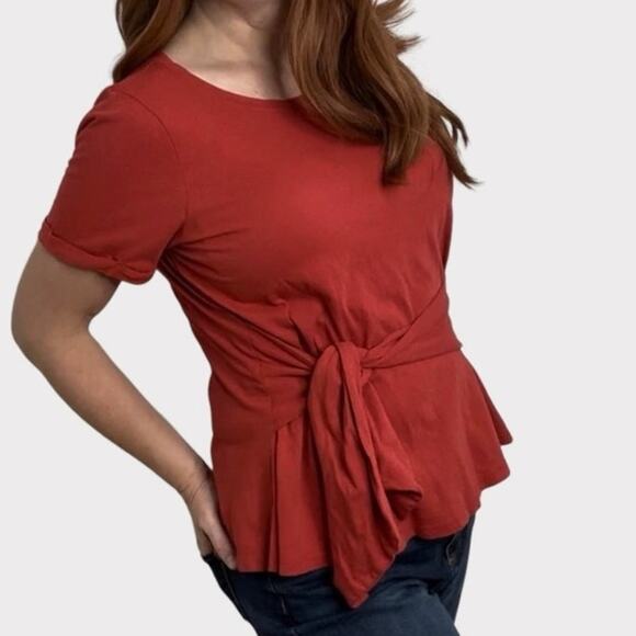 Anthropologie Rust Tie-Waist Blouse - Picture 8 of 10